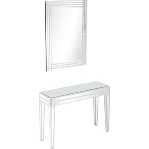 Homeroots Modern Mirrored Console Table And Mirror Set   396833