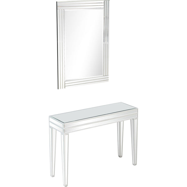 Homeroots Modern Mirrored Console Table And Mirror Set   396833