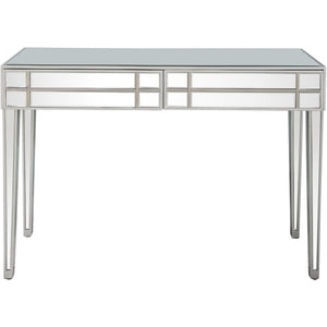 Homeroots 48" Silver Mirrored Glass Console Table   396834