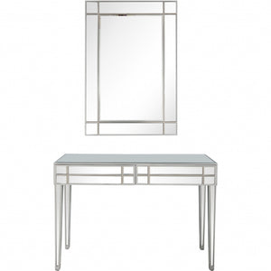 Homeroots Stainless Steel Mirror And Console Table   396835