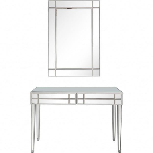 Homeroots Stainless Steel Mirror And Console Table   396835