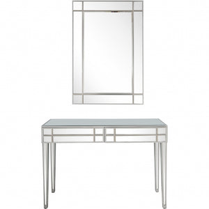 Homeroots Stainless Steel Mirror And Console Table   396835
