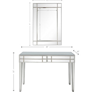 Homeroots Stainless Steel Mirror And Console Table   396835