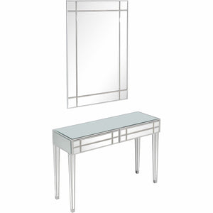 Homeroots Stainless Steel Mirror And Console Table   396835