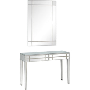 Homeroots Stainless Steel Mirror And Console Table   396835