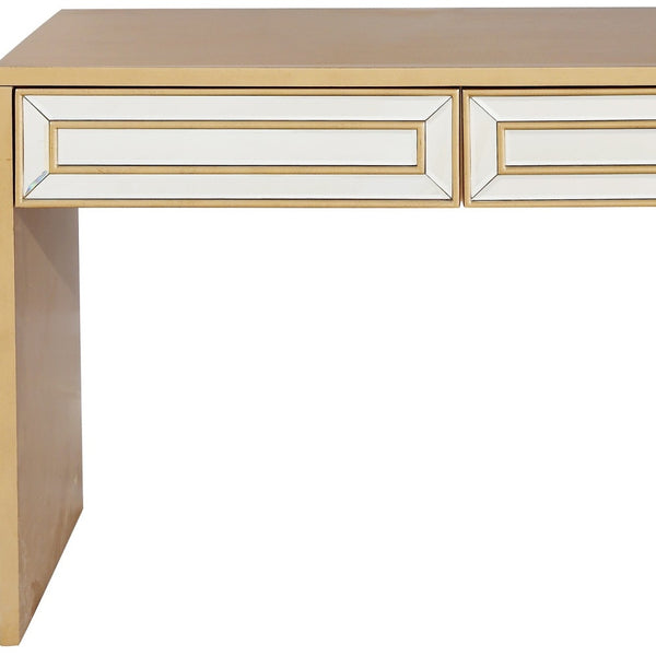 Homeroots 48" Gold Mirrored Glass Console Table   396840
