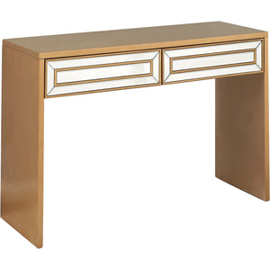 Homeroots 48" Gold Mirrored Glass Console Table   396840