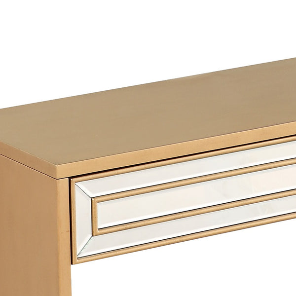 Homeroots 48" Gold Mirrored Glass Console Table   396840