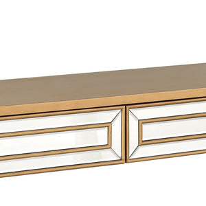 Homeroots 48" Gold Mirrored Glass Console Table   396840