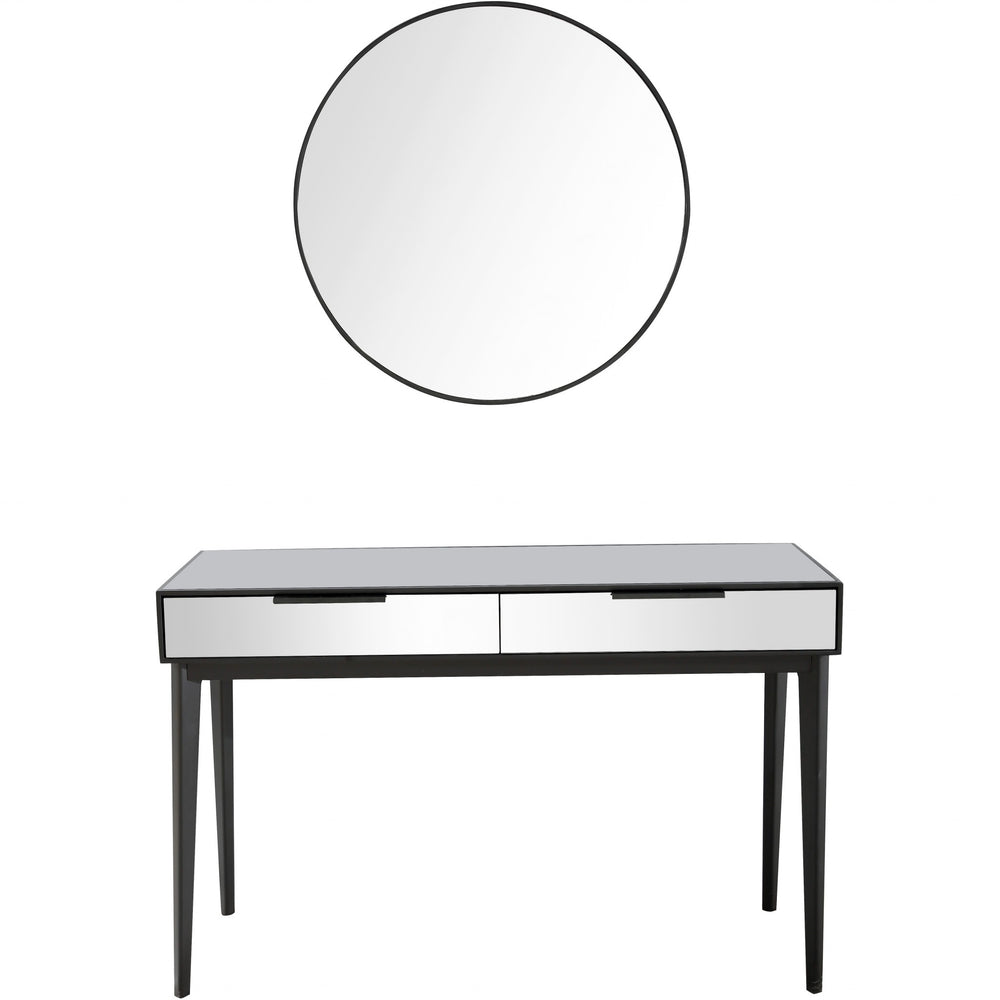 Homeroots Smokey Grey Mirror And Console Table   396843