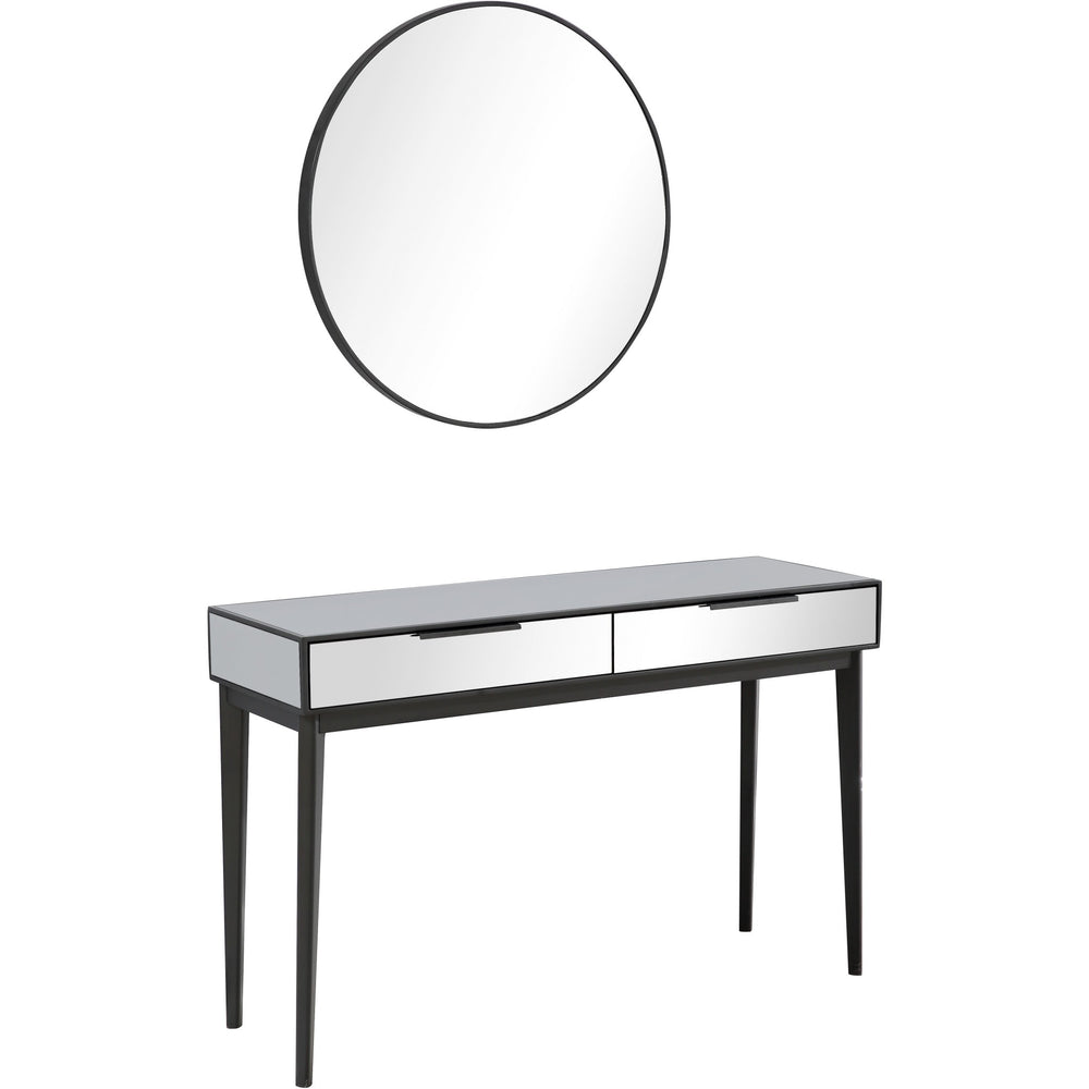 Homeroots Smokey Grey Mirror And Console Table   396843