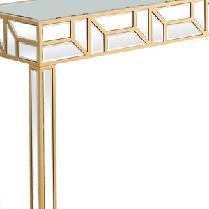 Homeroots Gold Geometric Console Table   396844