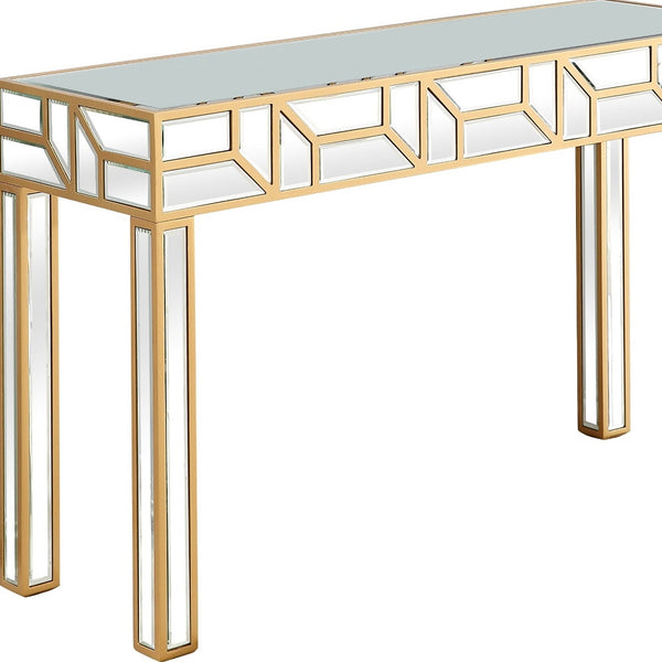 Homeroots Gold Geometric Console Table   396844