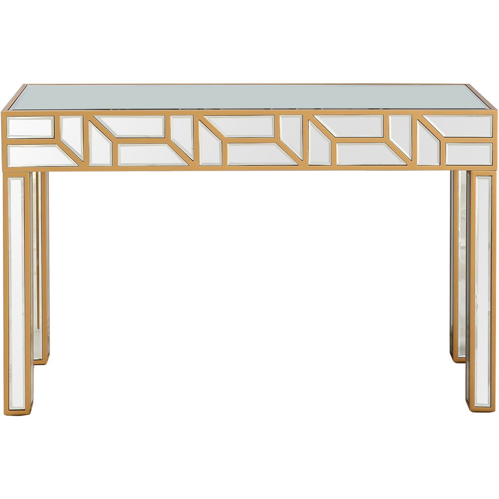 Homeroots Gold Geometric Console Table   396844