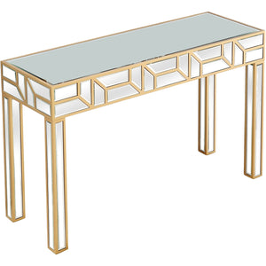 Homeroots Gold Geometric Console Table   396844