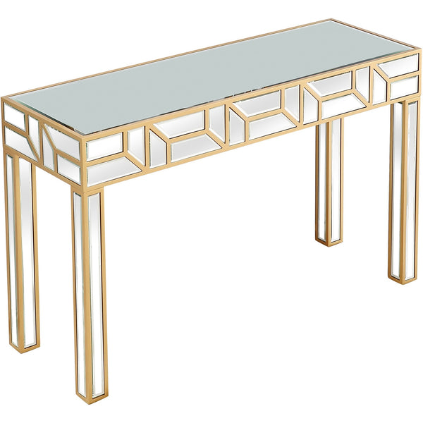 Homeroots Gold Geometric Console Table   396844