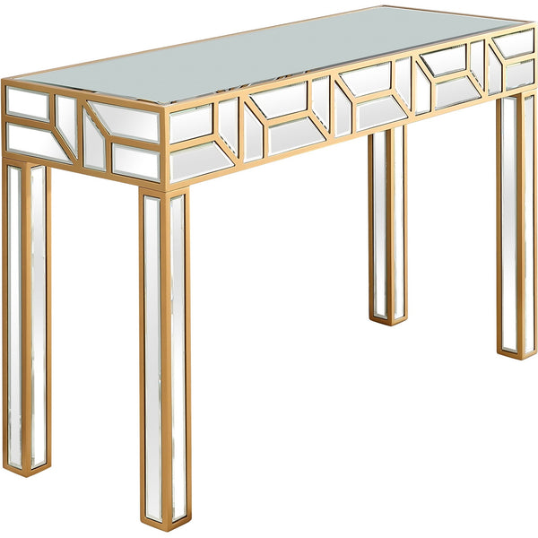 Homeroots Gold Geometric Console Table   396844