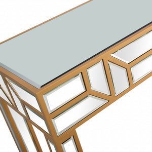 Homeroots Gold Geometric Console Table   396844