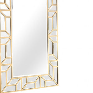 Homeroots Gold Geometric Mirror And Console Table   396845