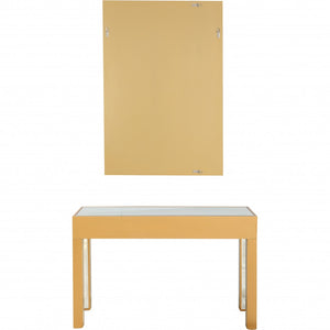 Homeroots Gold Geometric Mirror And Console Table   396845