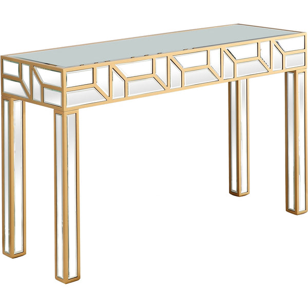 Homeroots Gold Geometric Mirror And Console Table   396845