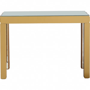 Homeroots 43" Gold Mirrored Glass Console Table   396846