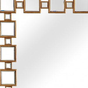 HomeRoots 43" Gold and Silver Mirrored Console Table - Modern Glamour for Stylish Entryways and Living Spaces 396847
