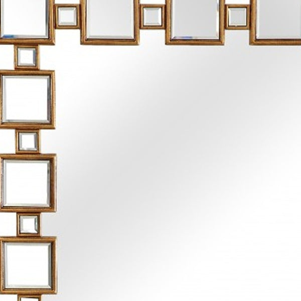 HomeRoots 43" Gold and Silver Mirrored Console Table - Modern Glamour for Stylish Entryways and Living Spaces 396847