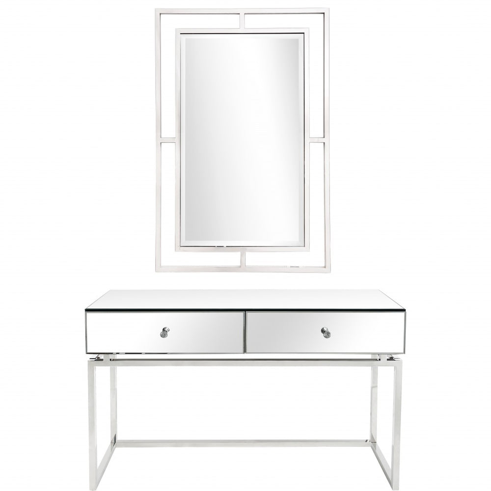 Homeroots Silver Chic Mirror And Console Table   396852