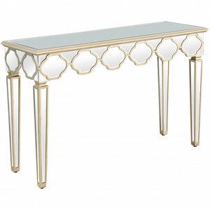Homeroots Scalloped Edge Console Table   396857