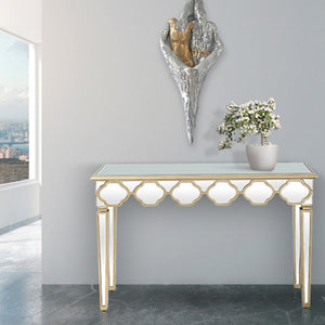 Homeroots Scalloped Edge Console Table   396857