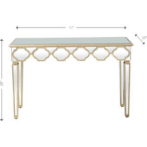 Homeroots Scalloped Edge Console Table   396857