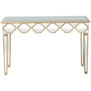 Homeroots Scalloped Edge Console Table   396857