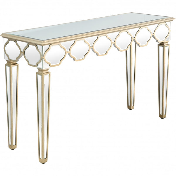 Homeroots Scalloped Edge Console Table   396857