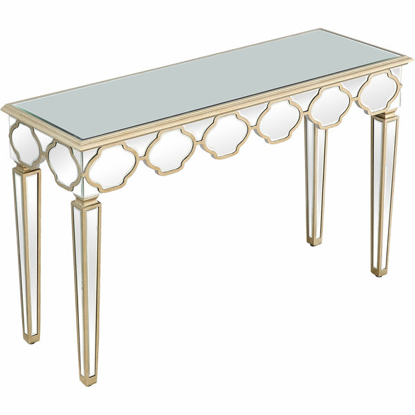 Homeroots Scalloped Edge Console Table   396857