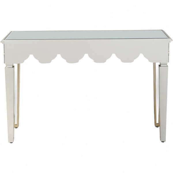 Homeroots Scalloped Edge Console Table   396857