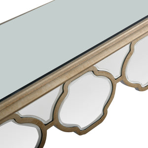 Homeroots Scalloped Edge Console Table   396857