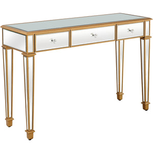 Homeroots Gold Finish Trim Console Table   396862
