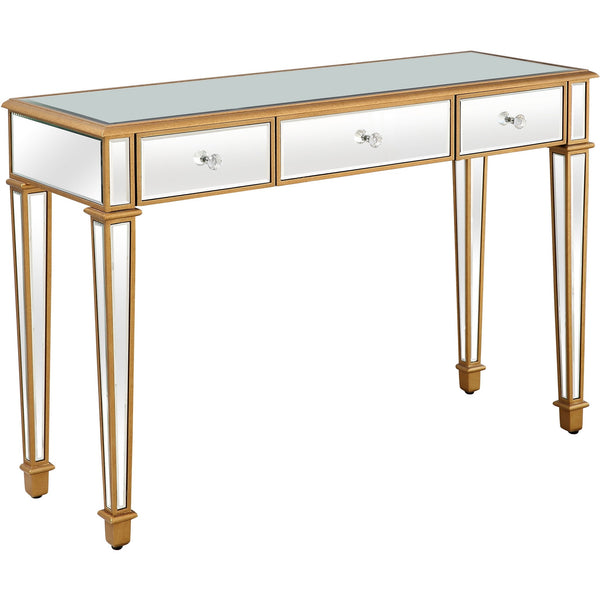 Homeroots Gold Finish Trim Console Table   396862