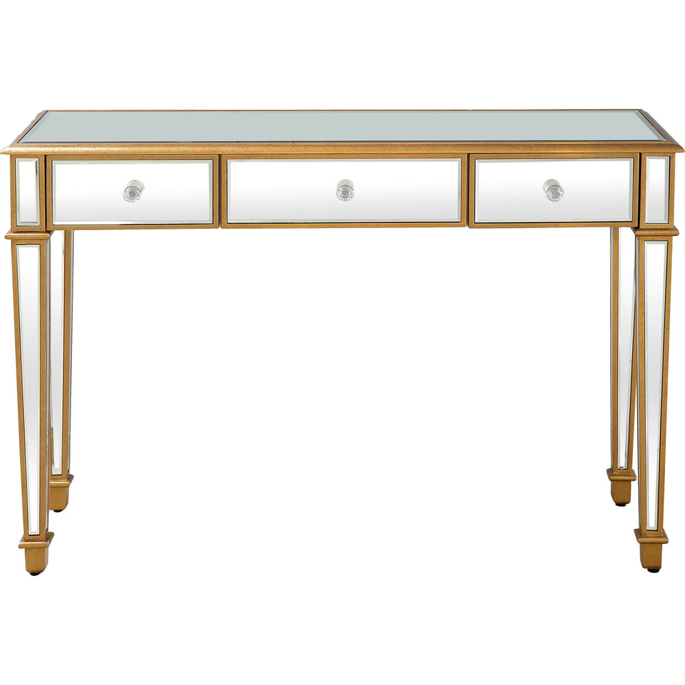 Homeroots Gold Finish Trim Console Table   396862