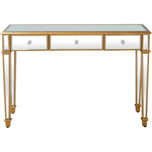 Homeroots Gold Finish Trim Console Table   396862