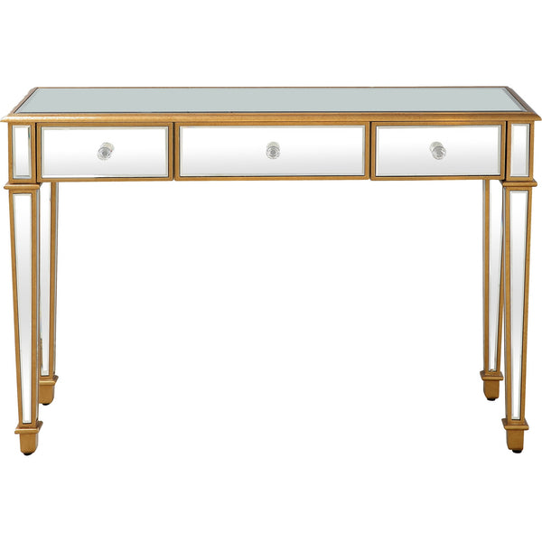 Homeroots Gold Finish Trim Console Table   396862