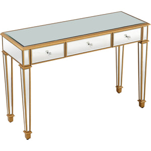 Homeroots Gold Finish Trim Console Table   396862