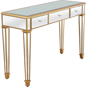 Homeroots Gold Finish Trim Console Table   396862