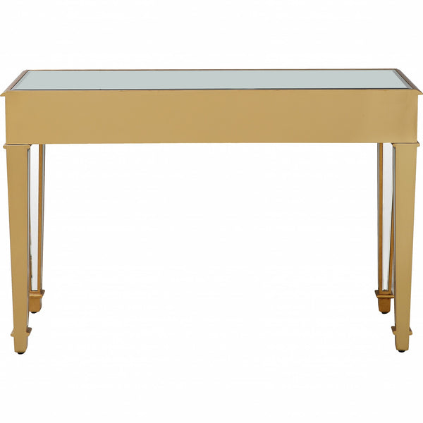 Homeroots Gold Finish Trim Console Table   396862