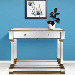 Homeroots Gold Accent Console Table   396874