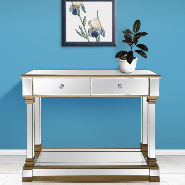 Homeroots Gold Accent Console Table   396874