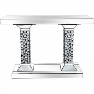 Homeroots Beaded Pestestal Console Table   396879
