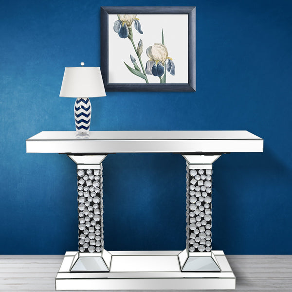 Homeroots Beaded Pestestal Console Table   396879