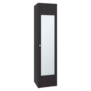 English Elm Home Freestanding Tall Storage Cabinet with Mirror Door and Four Interior Shelves Dark Walnut B070P487567